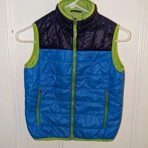 Green Blue Colorblock Quilted vest